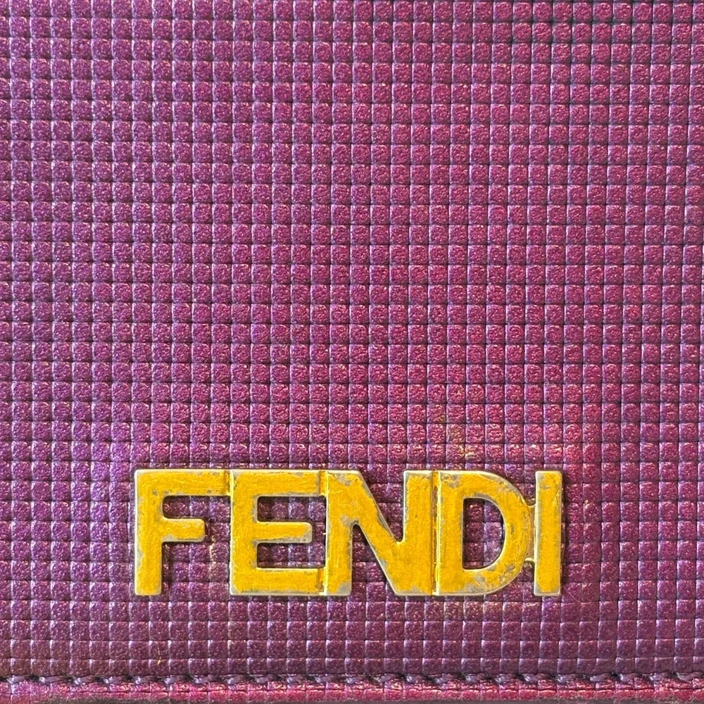 Fendi Leather Long Wallet – Shimmer Purple – Preowned